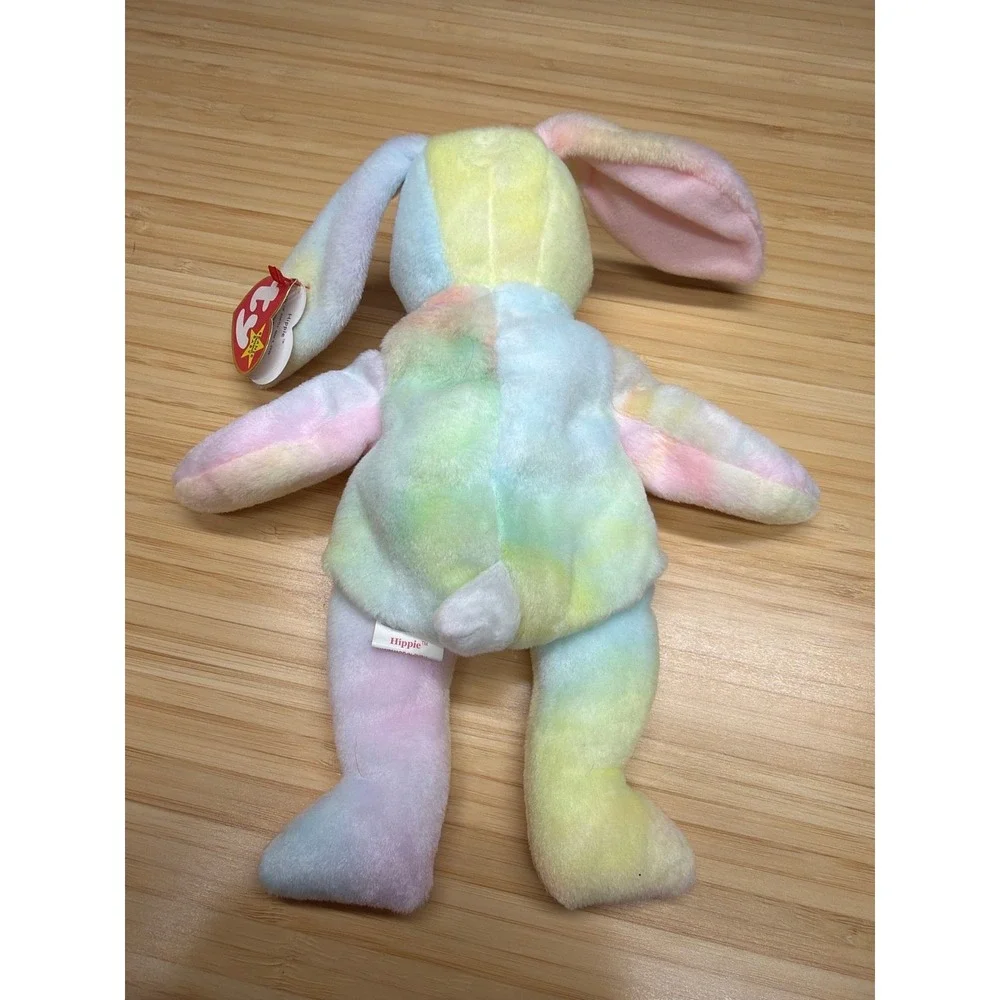 Ty Beanie Baby Hippie Bunny Rabbit 1998 Pastel Tie‎ Dye Plush w Tags